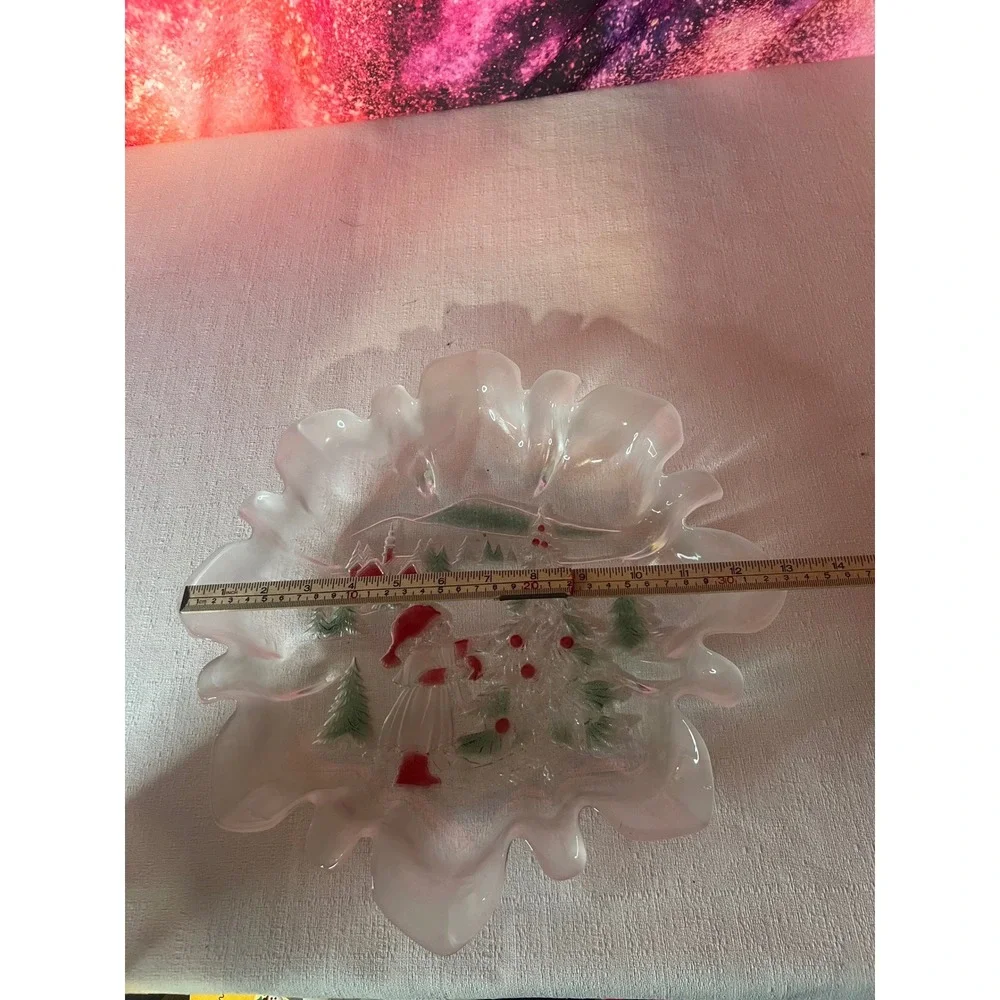 Vintage 1990 Mikasa Christmas Glass Bowl 14.5